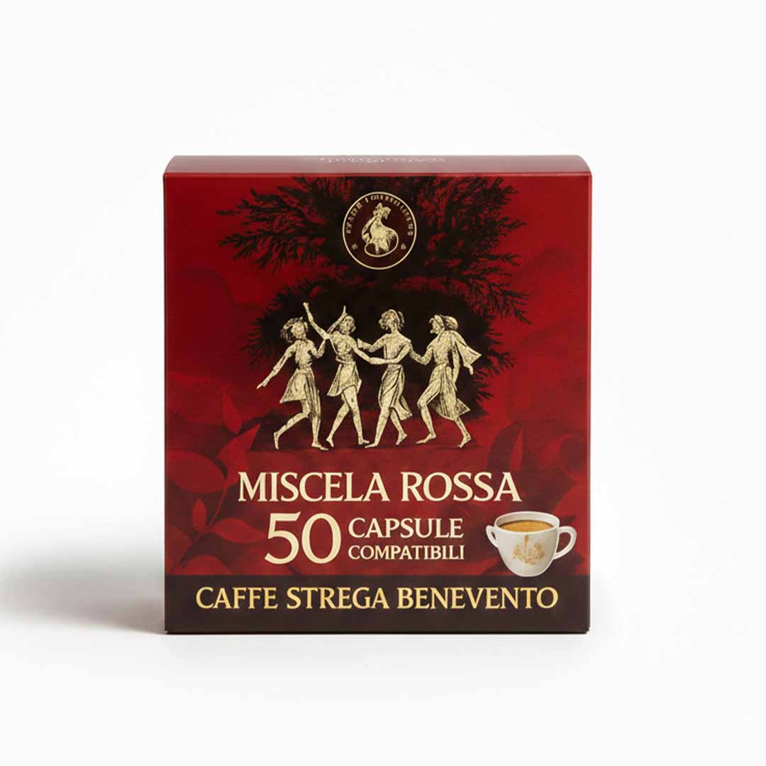 The Italian legend Caffè Strega, Miscela Rossa, Compatible “Nespresso” capsules