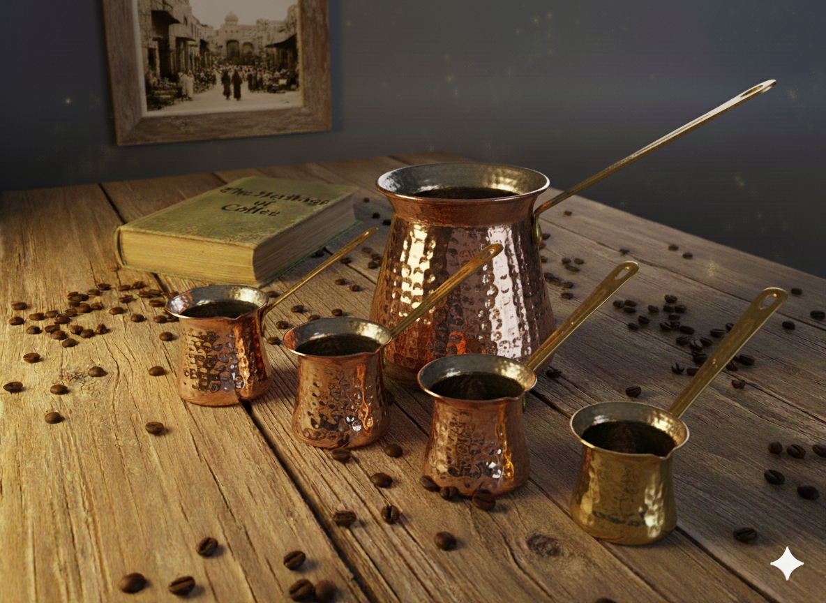 Artisanal Copper Arabic Coffee Pot / A Legacy in Every Pour